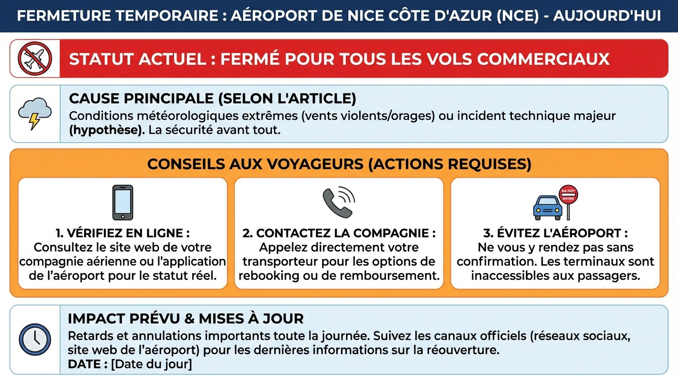 Aéroport de nice fermé aujourd'hui : tout ce qu'il faut savoir 1 Impacts sur les voyageurs