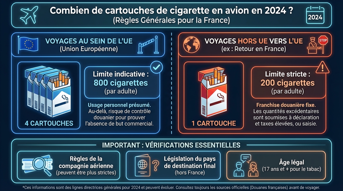 Combien de cartouches de cigarettes par pays