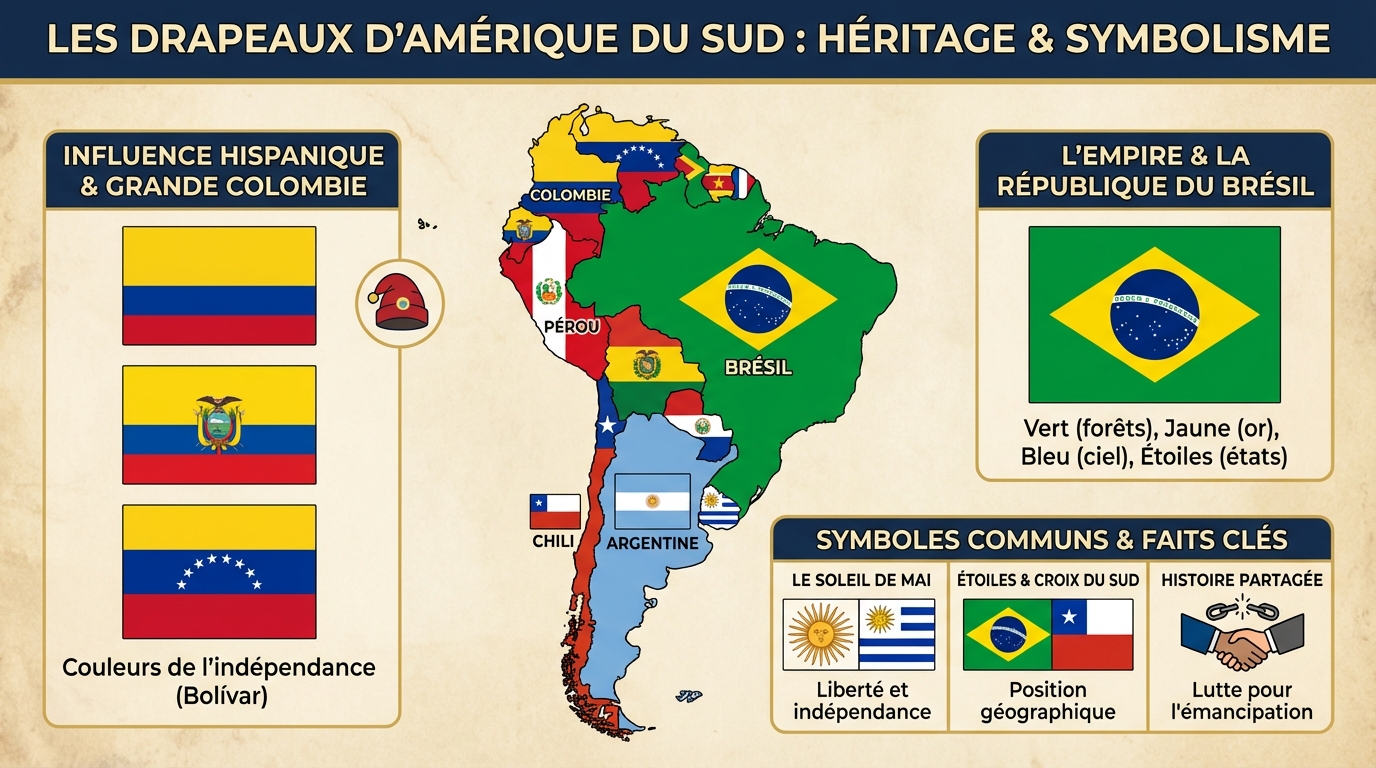 Tout savoir sur le drapeau d'amérique du sud 1 Signification des couleurs